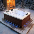 Hot Tub Built for Dual Occupancy, Advanced Hydrotherapy Jets, LED Lighting, Composite Wood Exterior