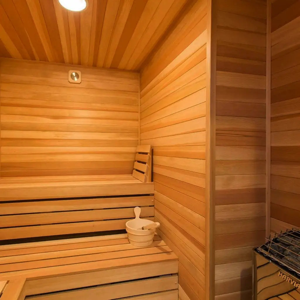 Custom Indoor Sauna Room - 5' x 8' x 8' - Finnish Sauna Builders