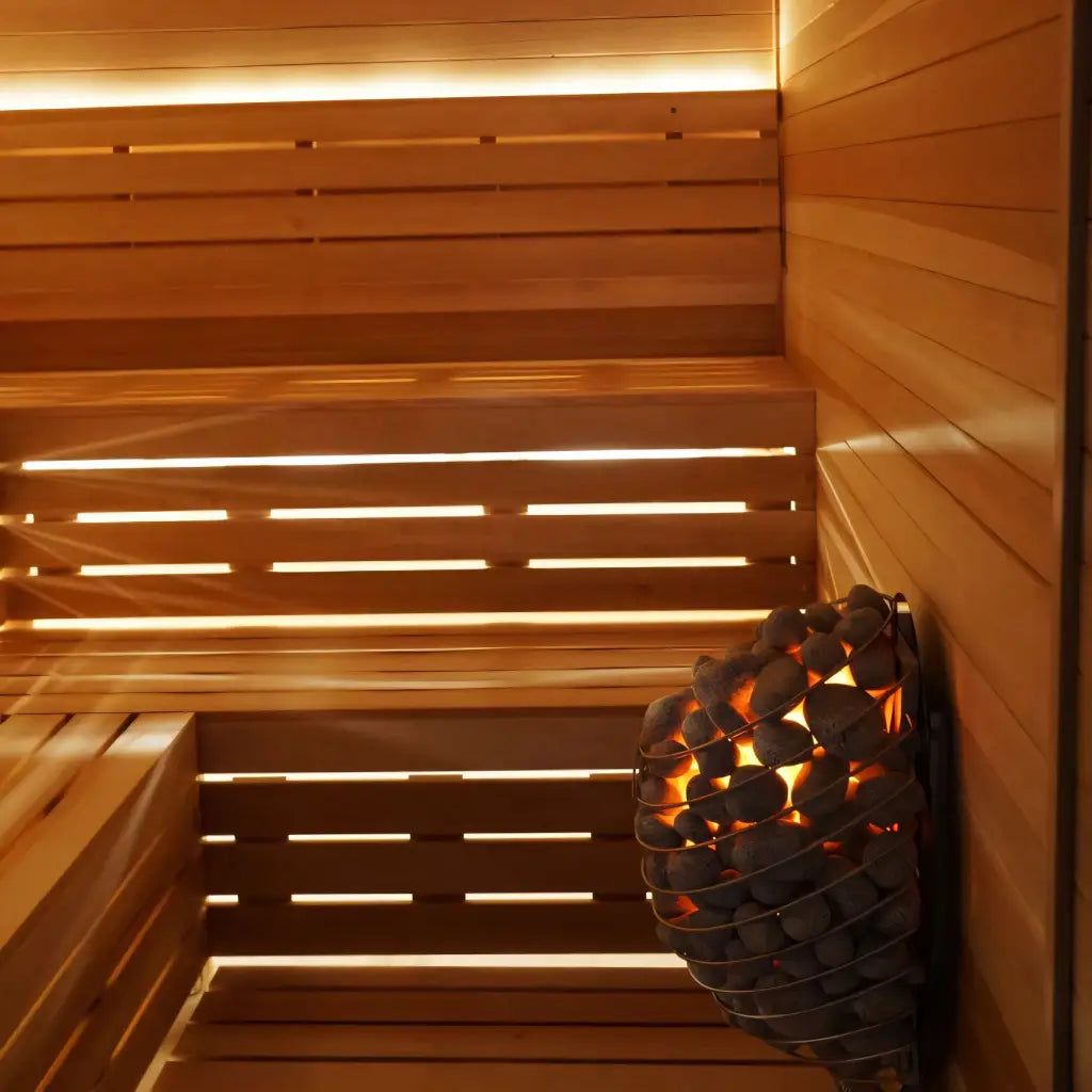 Custom Indoor Sauna Room - 7' x 9' x 8' - Finnish Sauna Builders
