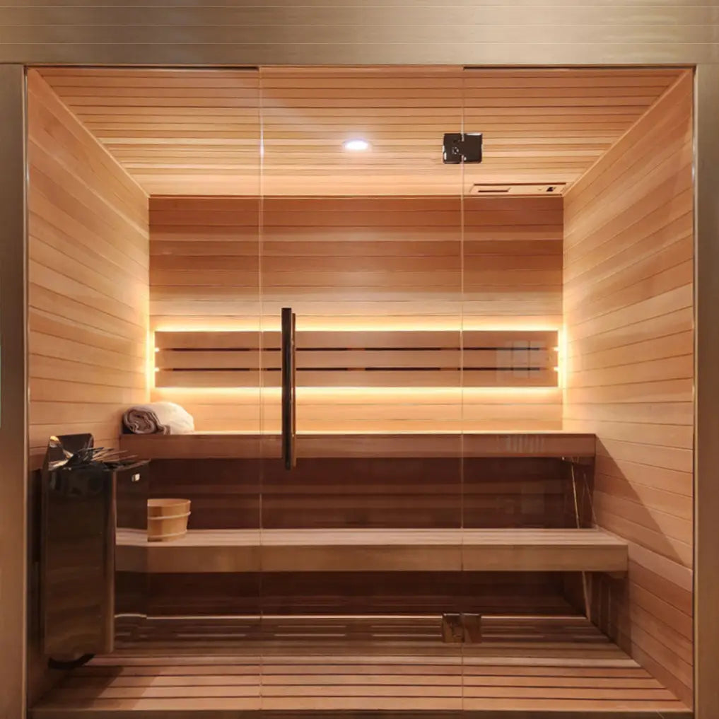 Custom Indoor Sauna Room - 5' x 8' x 8' - Finnish Sauna Builders