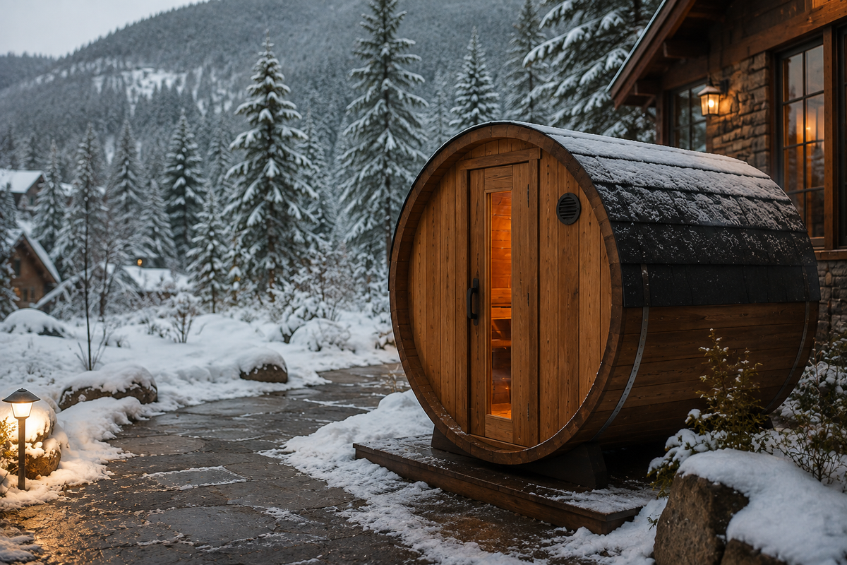Frost outside, cedar inside