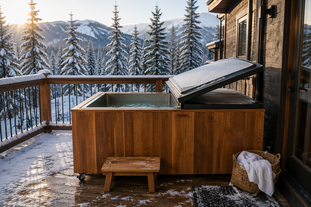 First cold plunge, first breath