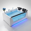 Whirlpool Tub Built for Couples, Precision Jets, LED Lighting, Dual Headrests, 180cm Acrylic