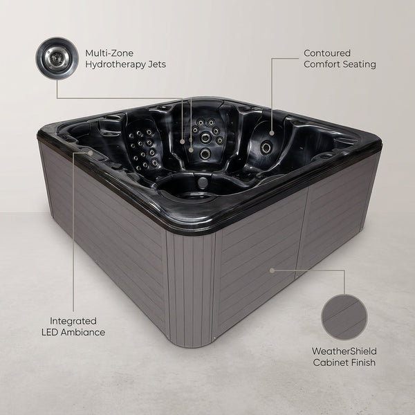 6-Person Hot Tub Built for Daily Use, Multi-Zone Hydrotherapy Jets, UV-Resistant Acrylic Shell